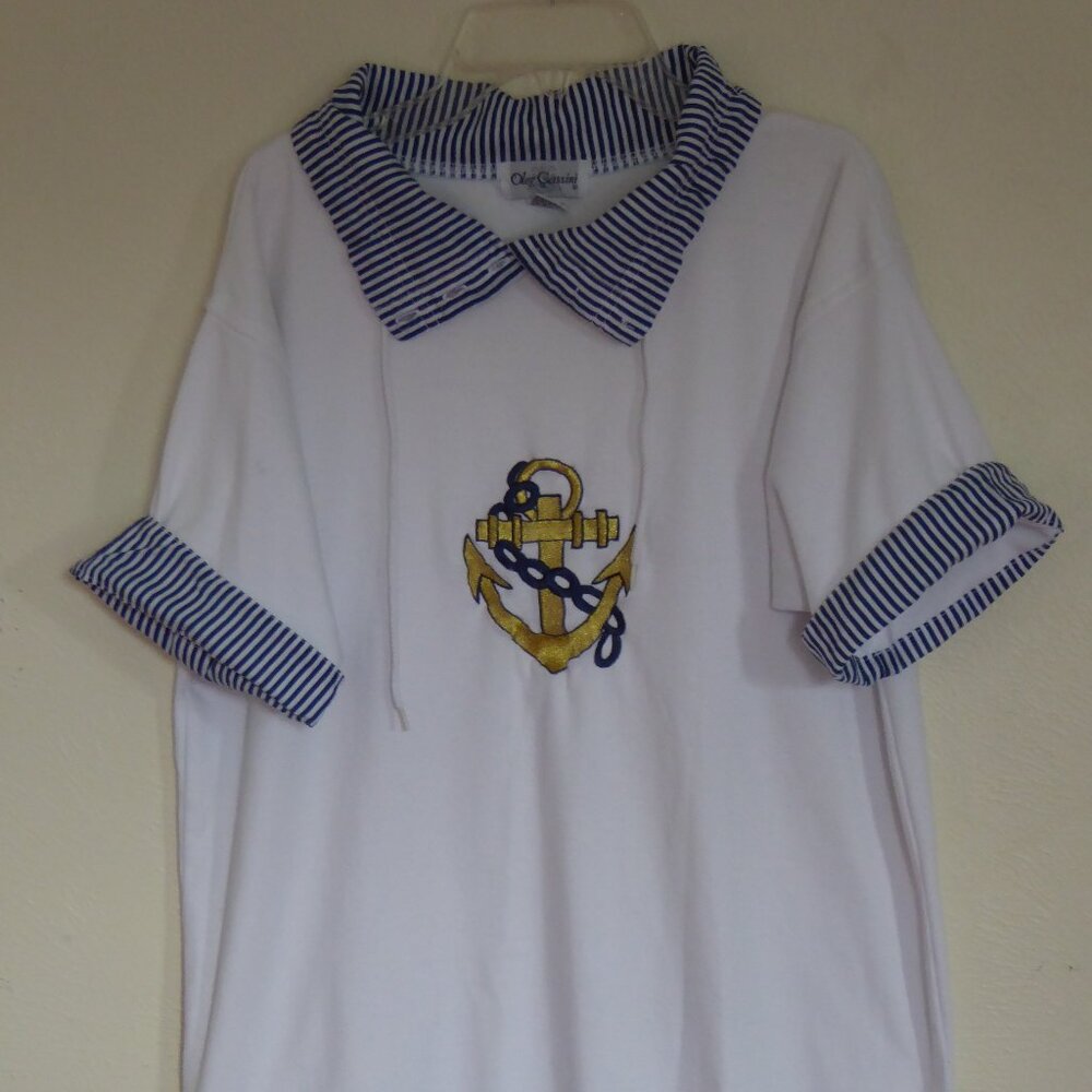 Sailing-theme Casual Top by Oleg Cassini